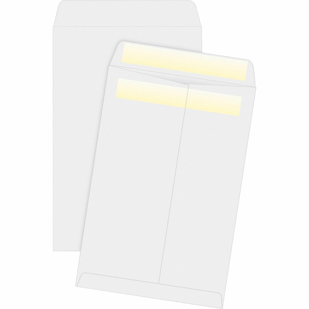 Business Source Press/Seal Catalog Envelopes - Catalog - 6in Width x 9in Length - 28 lb - Self-sealing - 100 / Box - White