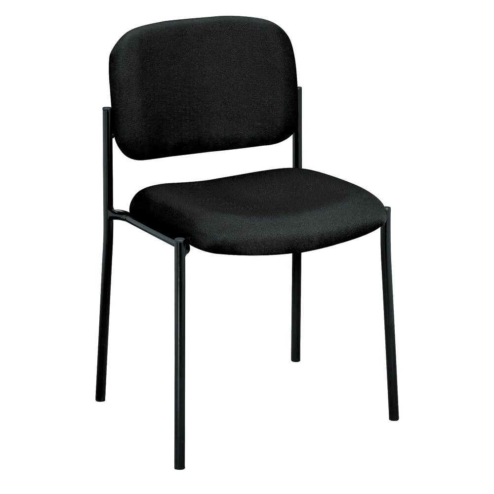 HON Scatter Stacking Guest Chair, Armless, Fabric, Black