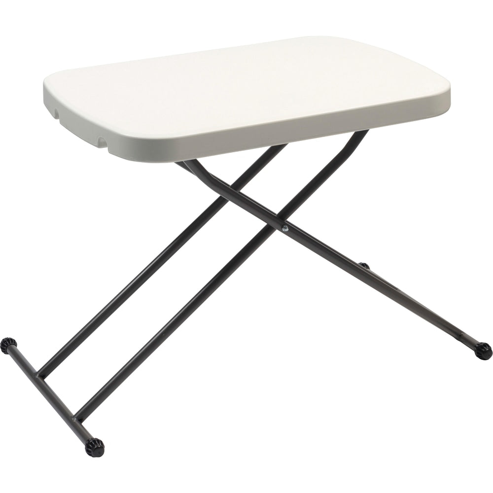 AbilityOne Blow-Molded Adjustable Folding Table, 28inH x 26inW x 18inD, Charcoal Gray/Gray