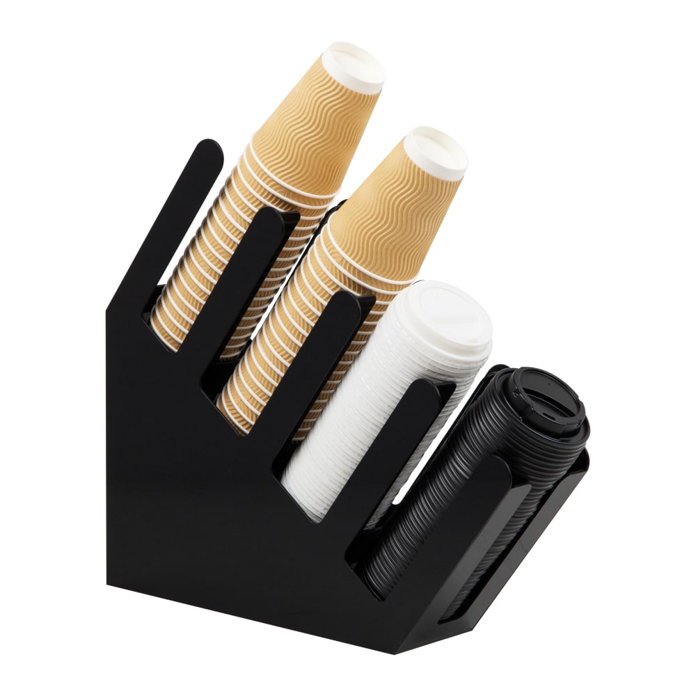 Mind Reader Cup and Lid Dispenser Countertop Organizer, 16in H x 18in W x 4in D, Black