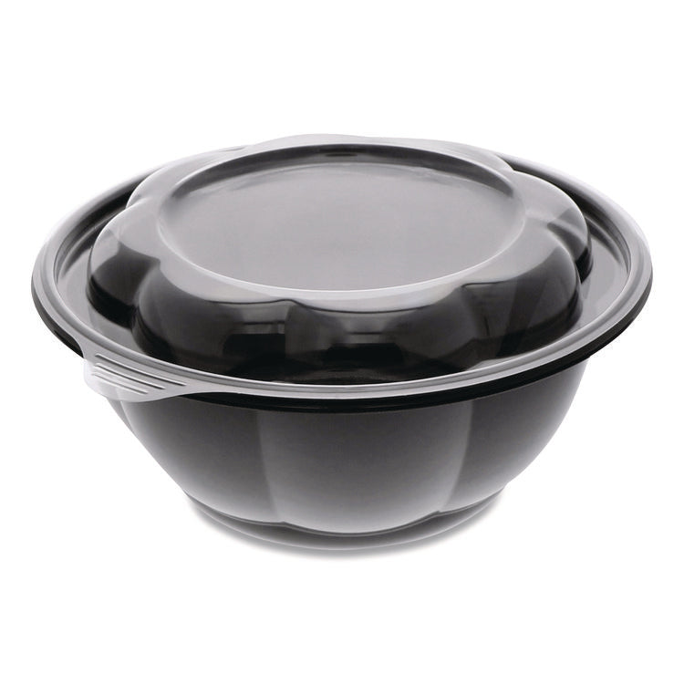 Roseware Bowl, 80 oz, 9.75" Diameter x 9" h, Black Base/Clear Lid, Plastic, 252/Carton