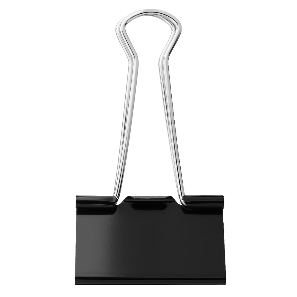 Office Depot Brand Heavy-Duty Binder Clips, Large, 2in Wide, 1in Capacity, Black, Box Of 48