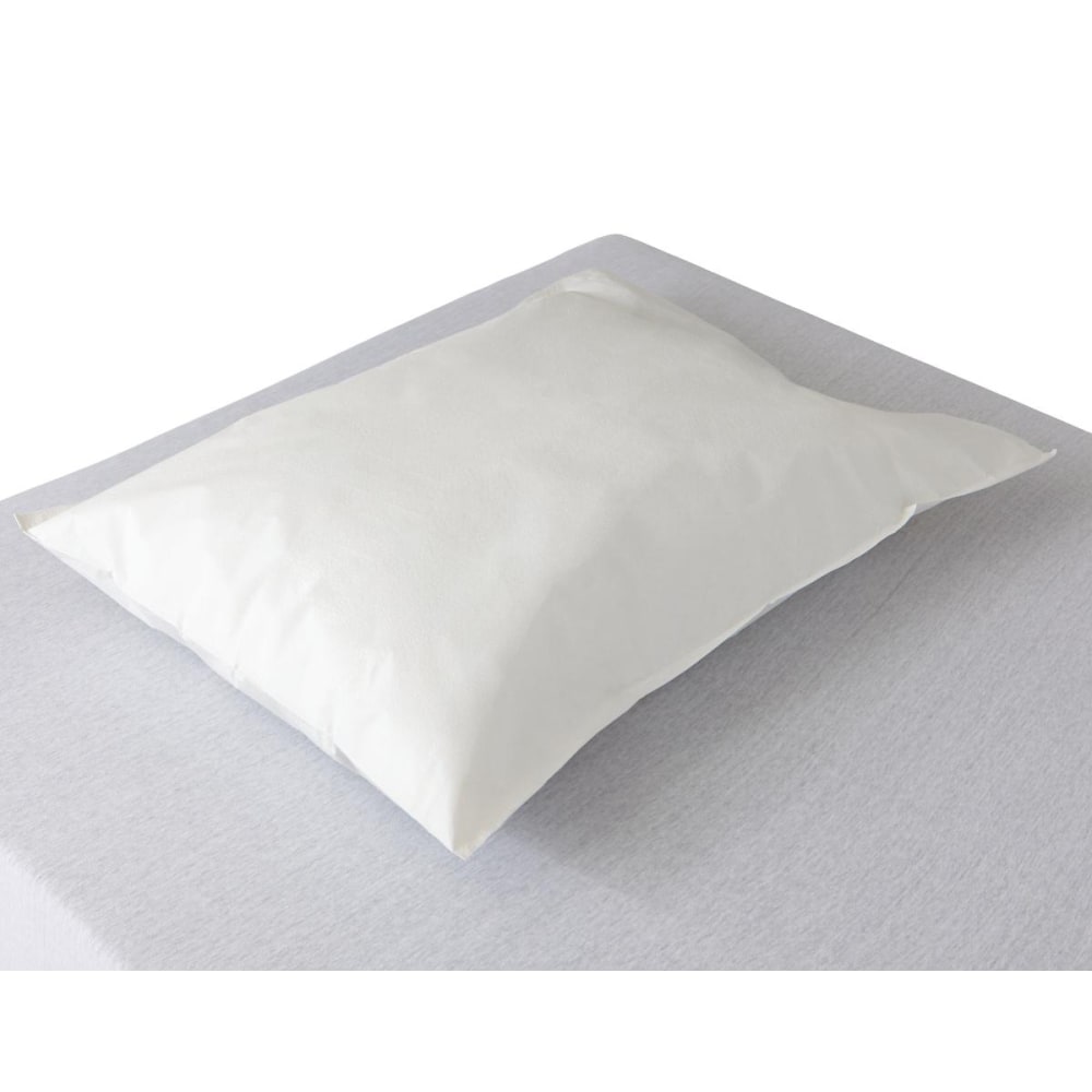 Medline Disposable Tissue/Poly Pillowcases, 21inH x 30inW, White, Pack Of 100