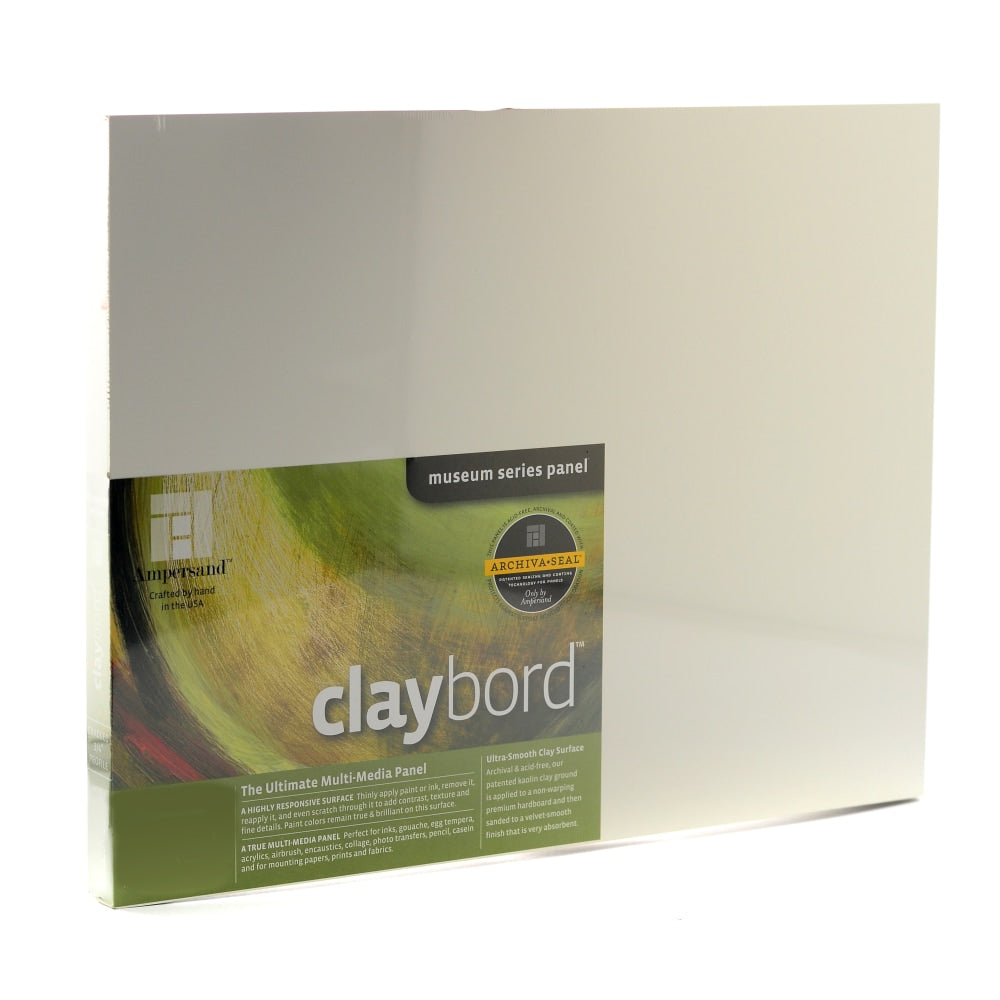 Ampersand Cradled Claybord, 11in x 14in, 3/4in, White