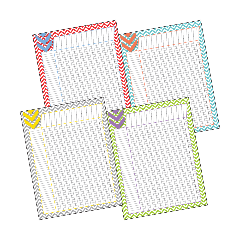 Barker Creek Chart Set, Incentive Chevron Beautiful, 17in x 22in, Grades Pre-K+, Pack Of 4