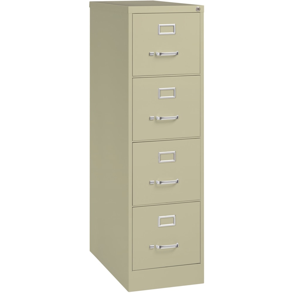 Lorell Fortress 26inD Vertical 2-Drawer File Cabinet, Black