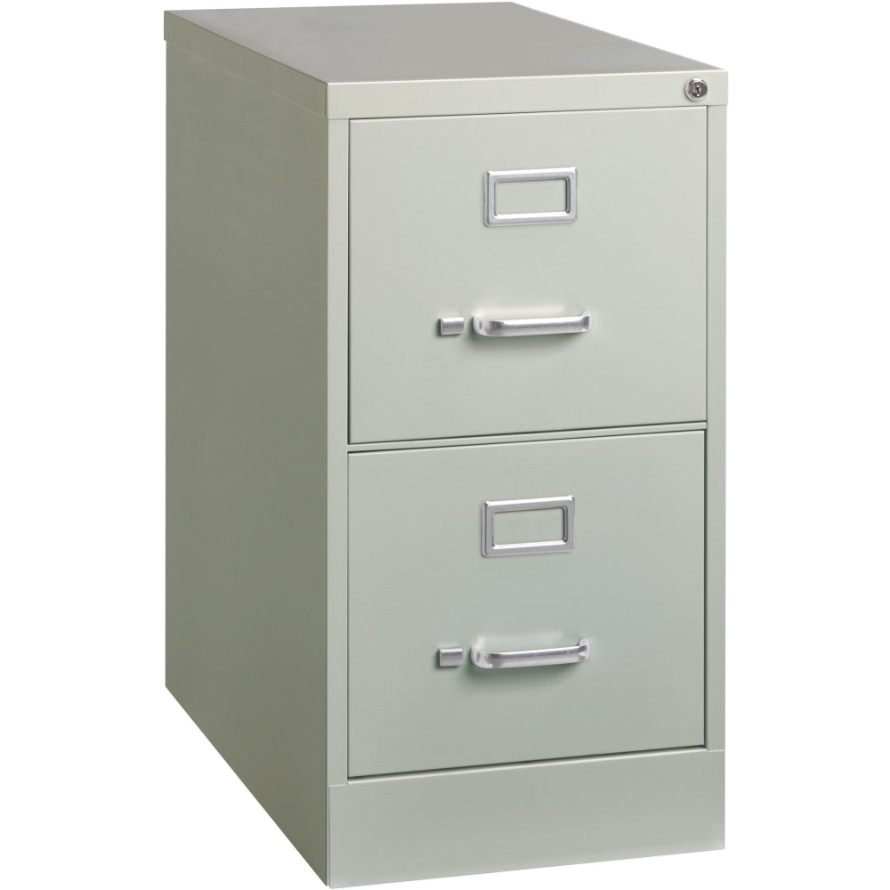 Lorell Fortress 26-1/2inD Vertical 2-Drawer Letter-Size File Cabinet, Light Gray