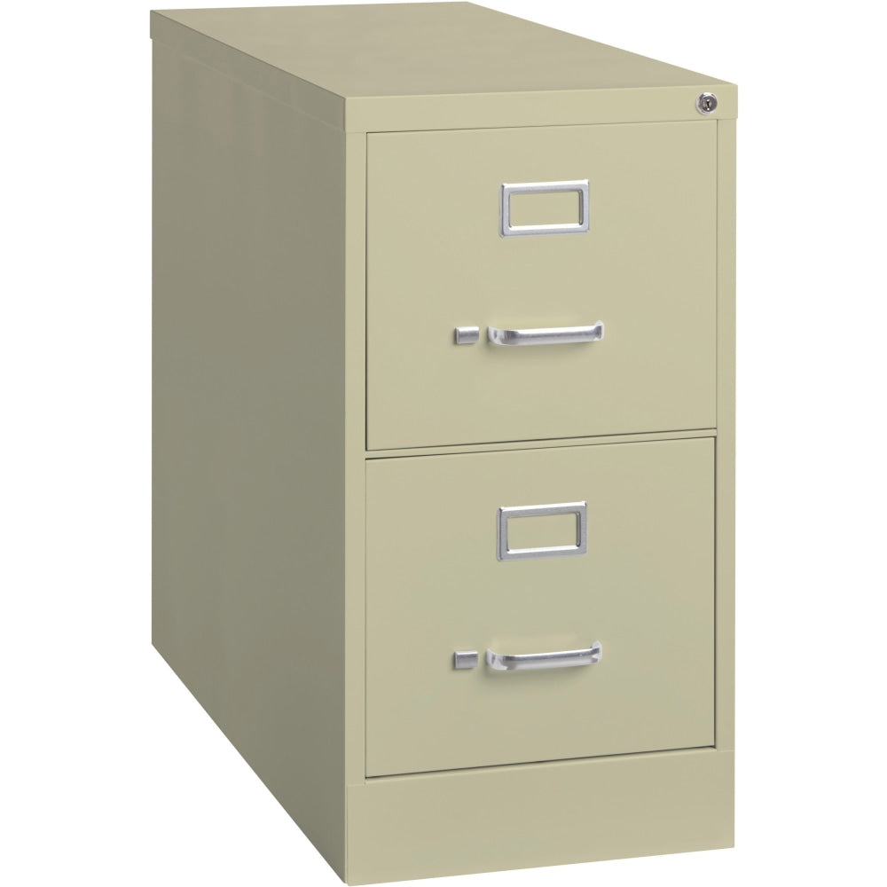 Lorell Fortress 26-1/2inD Vertical 2-Drawer Letter-Size File Cabinet, Putty