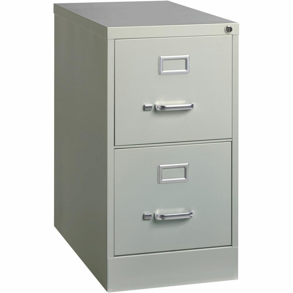 Lorell Fortress 25inD Vertical 2-Drawer Letter-Size File Cabinet, Light Gray