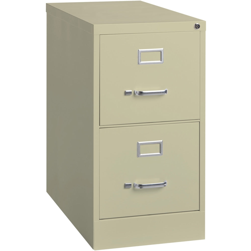 Lorell Fortress 25inD Vertical 2-Drawer Letter-Size File Cabinet, Putty