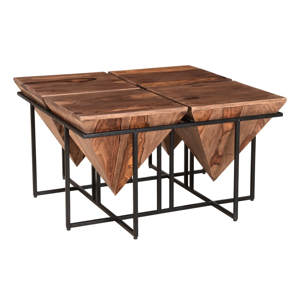 Coast to Coast Macks Cocktail/Coffee Table, 19inH x 33inW x 33inD, Brownstone Nut Brown