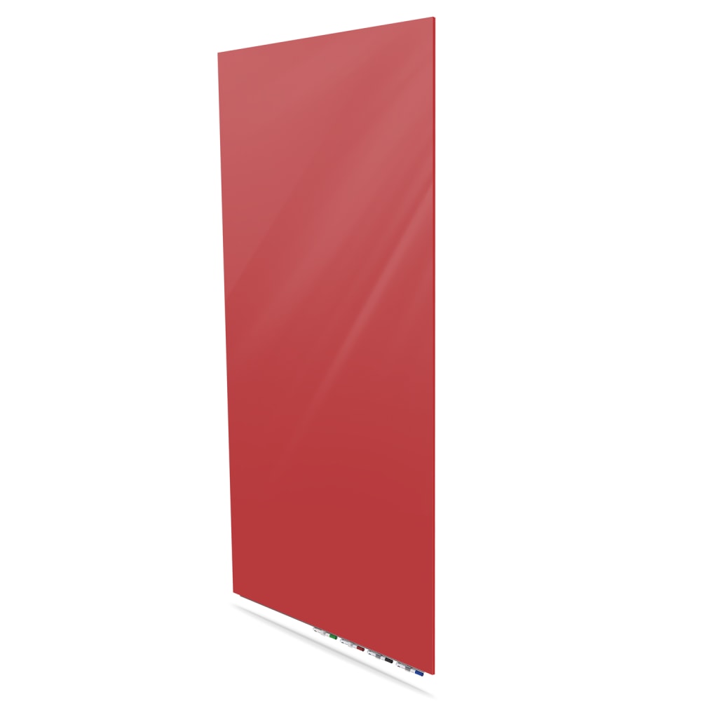 Ghent Aria Low-Profile Magnetic Glass Whiteboard, 72in x 48in, Rose