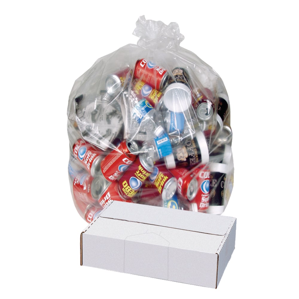 Highmark Linear Low Can Liners, 1.3-mil, 56 Gallons, 42 1/2in x 48in, Clear, Box Of 100