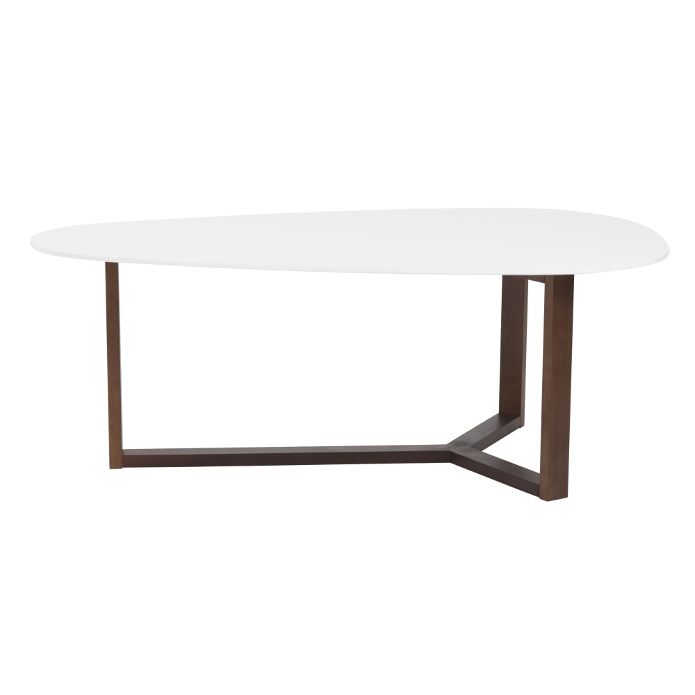 Eurostyle Morty Coffee Table, 15inH x 47-3/5inW x 27-3/5inD, Dark Walnut/Matte White
