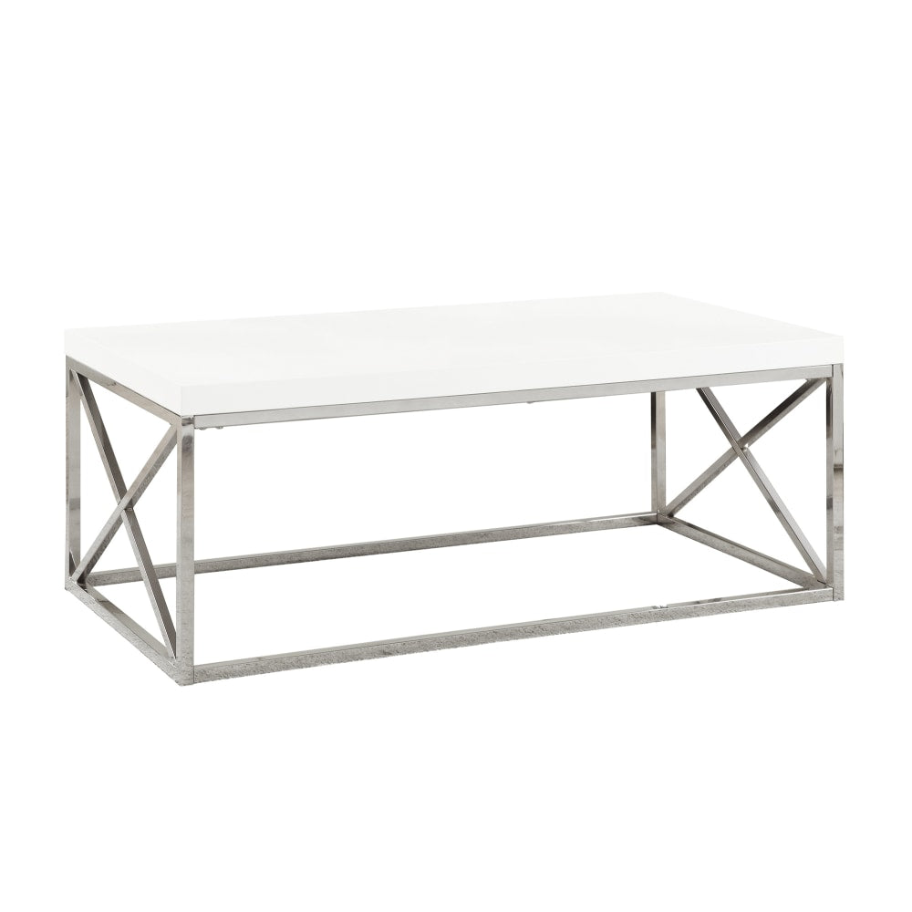 Monarch Specialties Nathan Coffee Table, 17inH x 44inW x 22inD, White