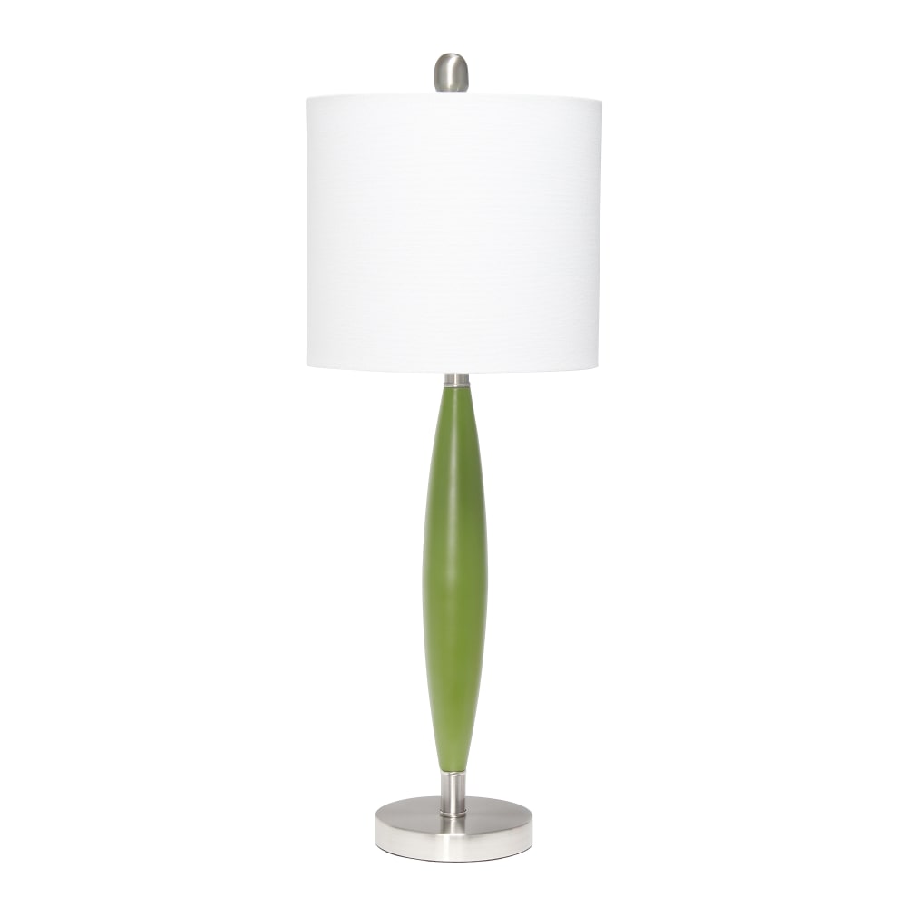 Lalia Home Stylus Table Lamp, 27inH, White Shade/Green Base