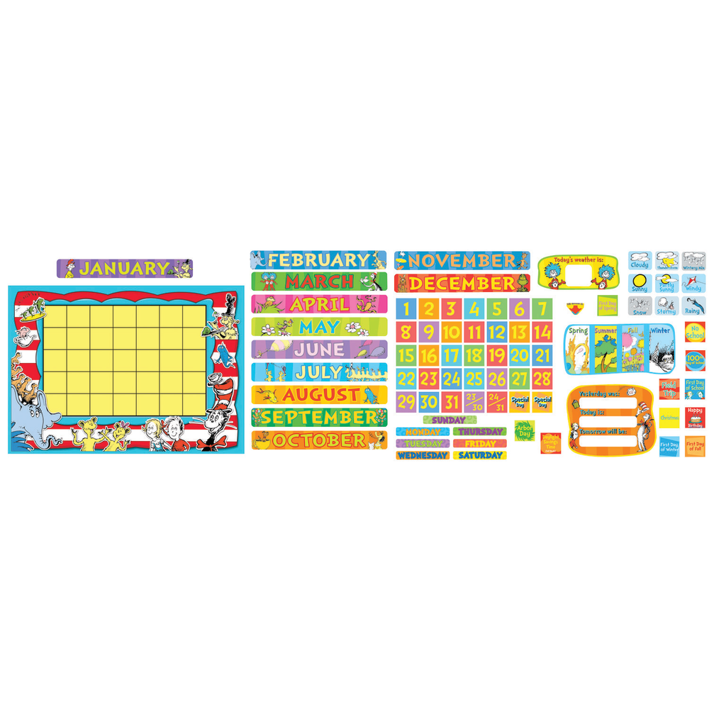 Eureka Dr. Seuss Calendar Bulletin Board Set, 34in x 24in, Multicolor