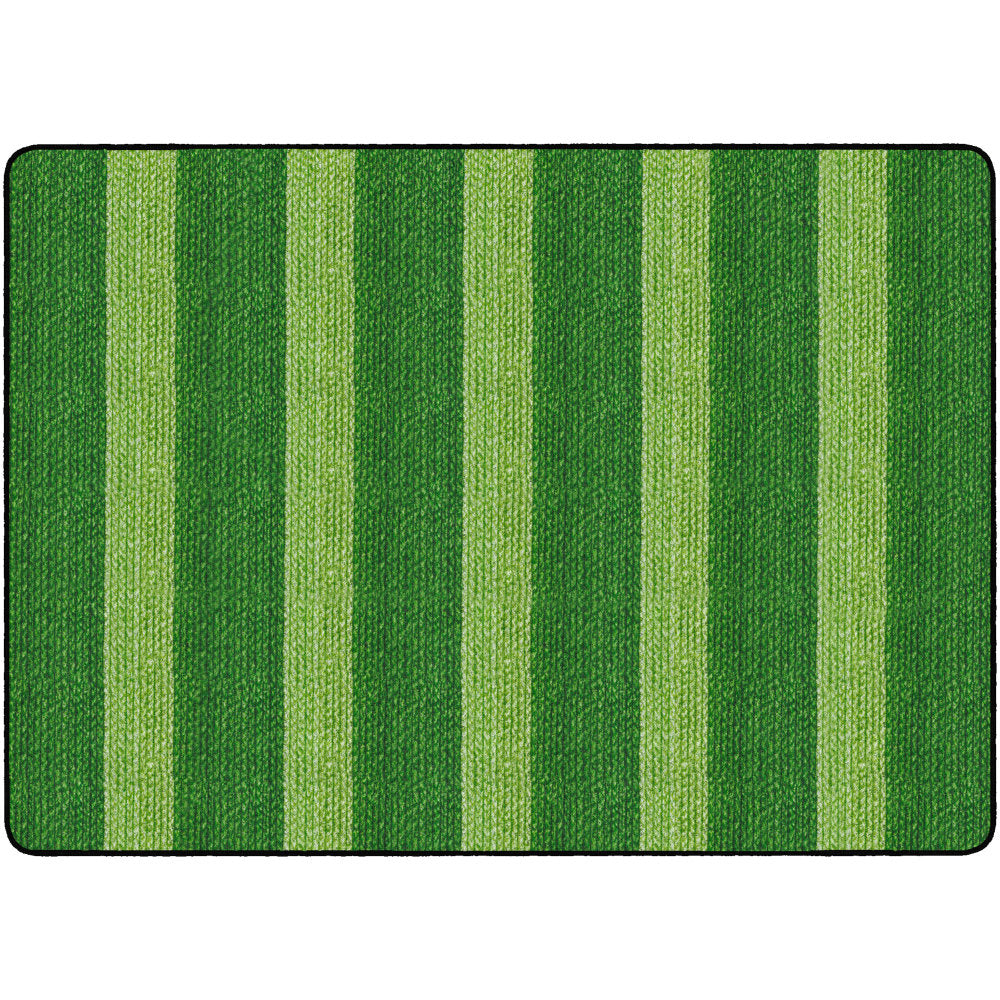 Flagship Carpets Basketweave Stripes Classroom Rug, 6ft x 8 3/8ft, Green