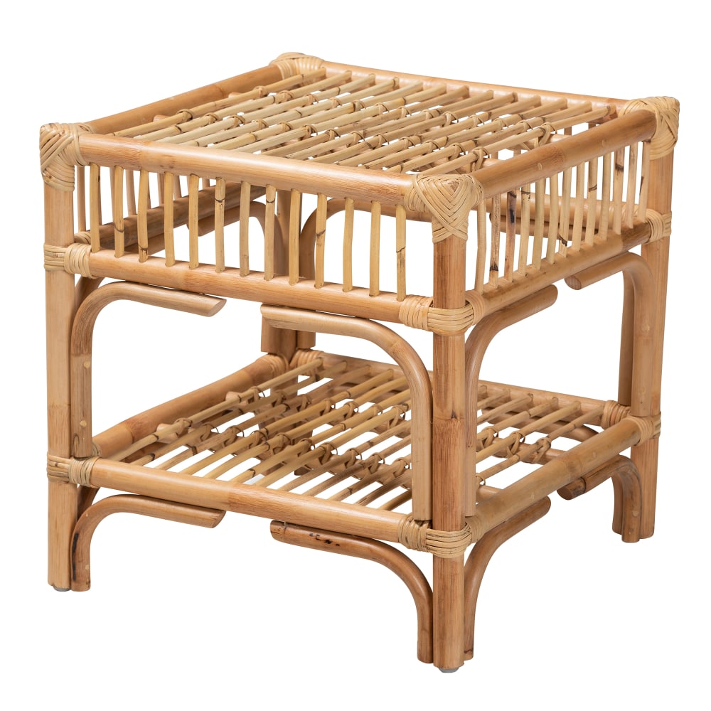 bali & pari Rose End Table, 19-5/8inH x 19-1/2inW x 19-1/2inD, Natural Brown