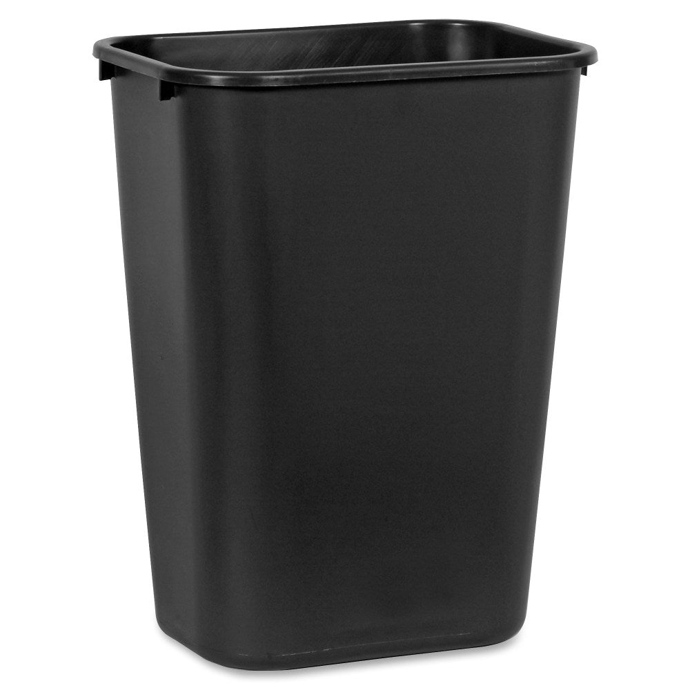 Rubbermaid Commercial 41 QT Large Deskside Wastebaskets - 10.25 gal Capacity - Rectangular - Dent Resistant, Durable, Rust Resistant, Easy to Clean - 20in Height x 11.3in Width x 15.3in Depth - Plastic - Black - 12 / Carton