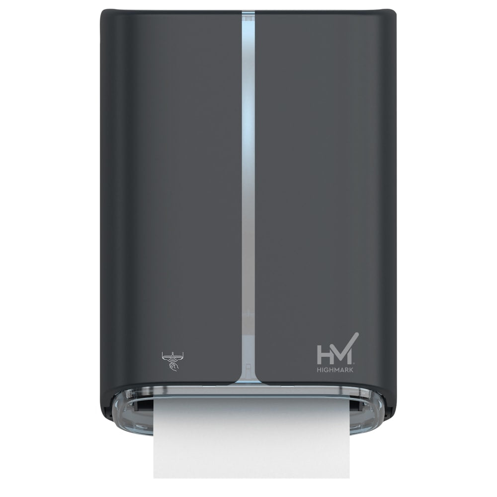 Highmark Roll Towel Electronic Dispenser, 16-5/8inH x 11-1/2inW x 8-3/4inD, Dark Gray