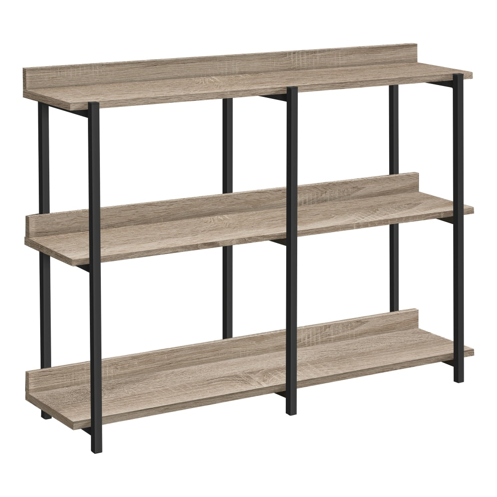 Monarch Specialties Delroy Metal Console Table, 34inH x 47-1/4inW x 12inD, Dark Taupe/Black