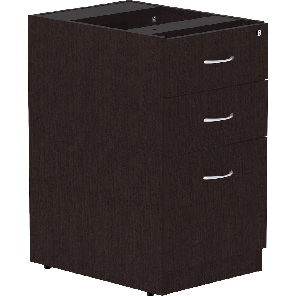 Lorell Essentials 22inD Vertical 3-Drawer Pedestal File Cabinet, Espresso