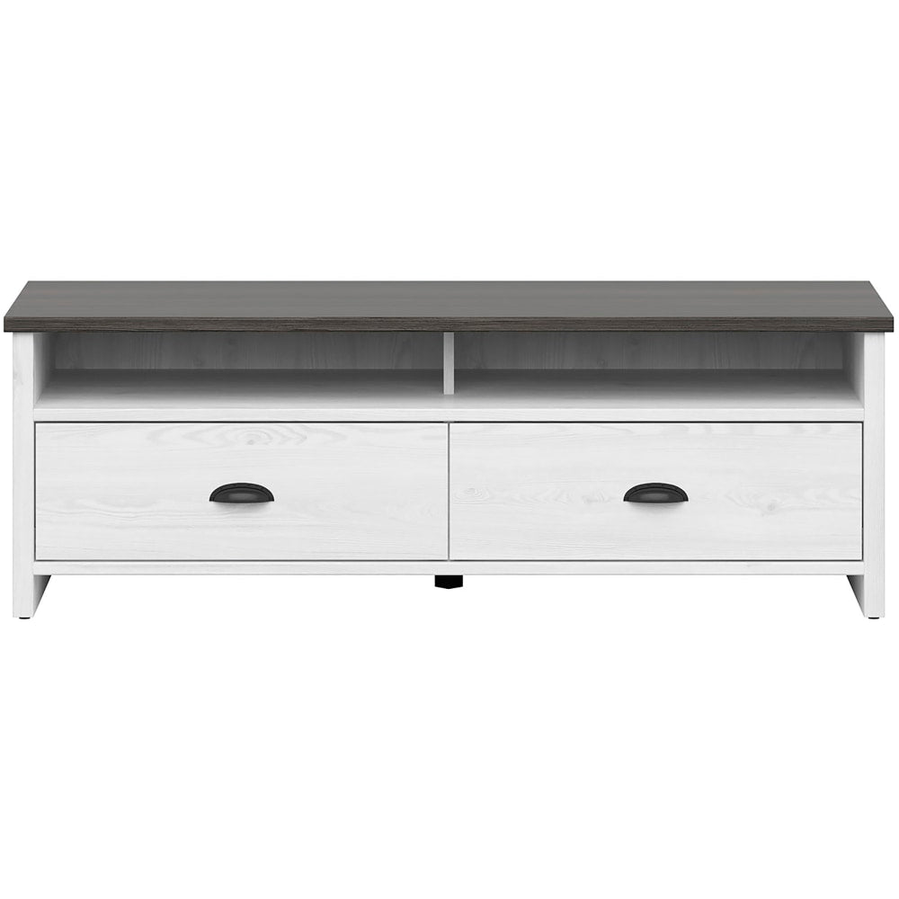 Lifestyle Solutions Harvard Console, 17-1/3inH x 50-3/5inW x 17-1/2inD, Whitewash/Dark Gray