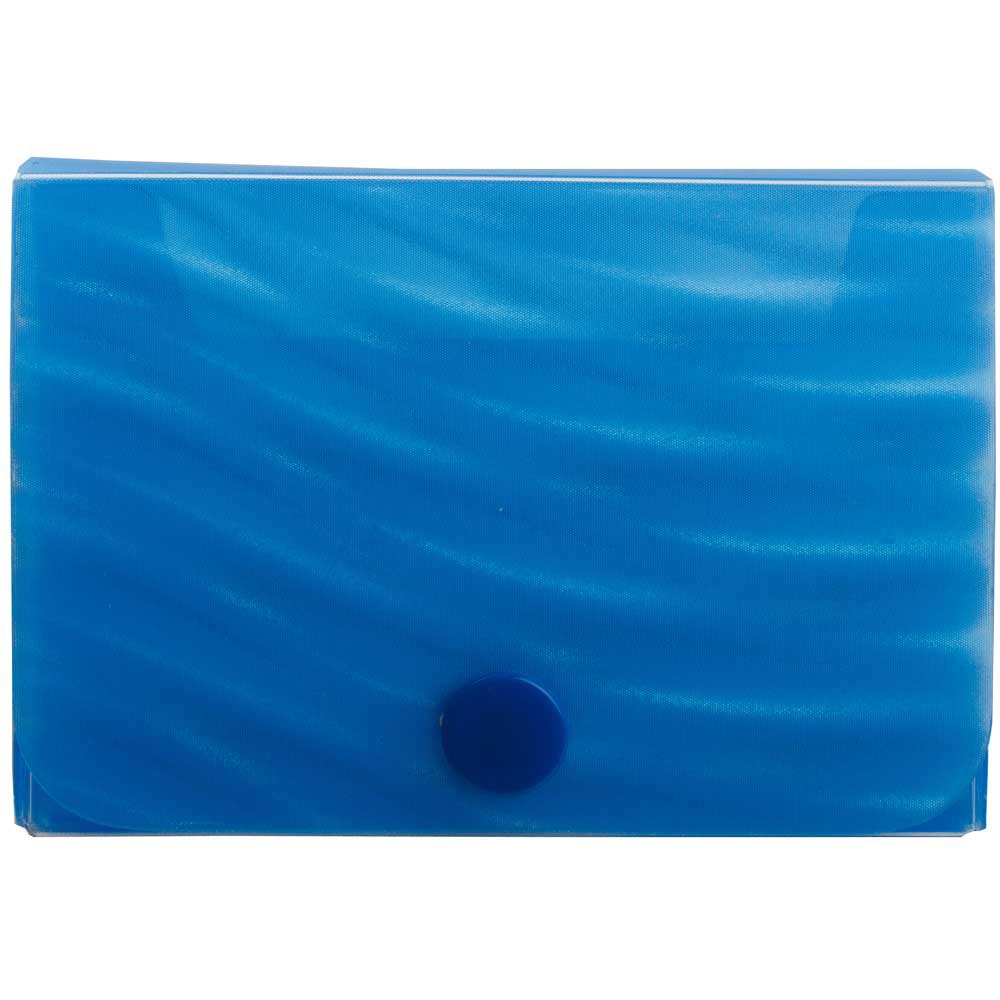 JAM Paper Plastic Business Card Case With Snap Closure, Blue Wave