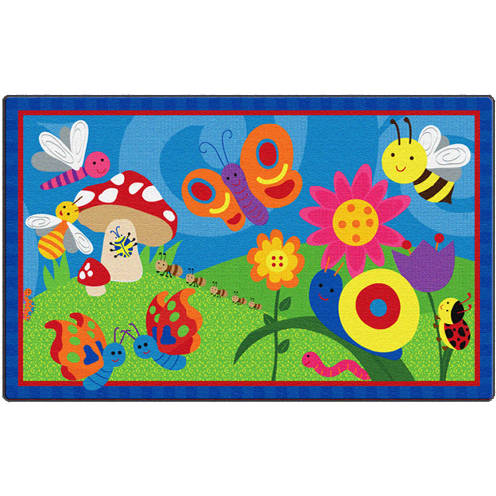 Flagship Carpets Cutie Bugs Rug, Rectangle, 5ft x 8ft, Multicolor