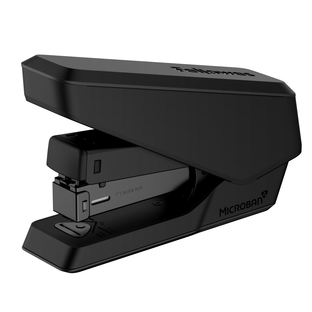 Fellowes LX840  Half Strip EasyPress Desktop Stapler with Anti-microbial Technology, 25-sheet Capacity, Black
