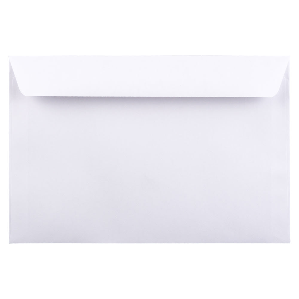 JAM Paper Booklet Envelopes, 6in x 9in, Gummed Seal, White, Pack Of 50 Envelopes