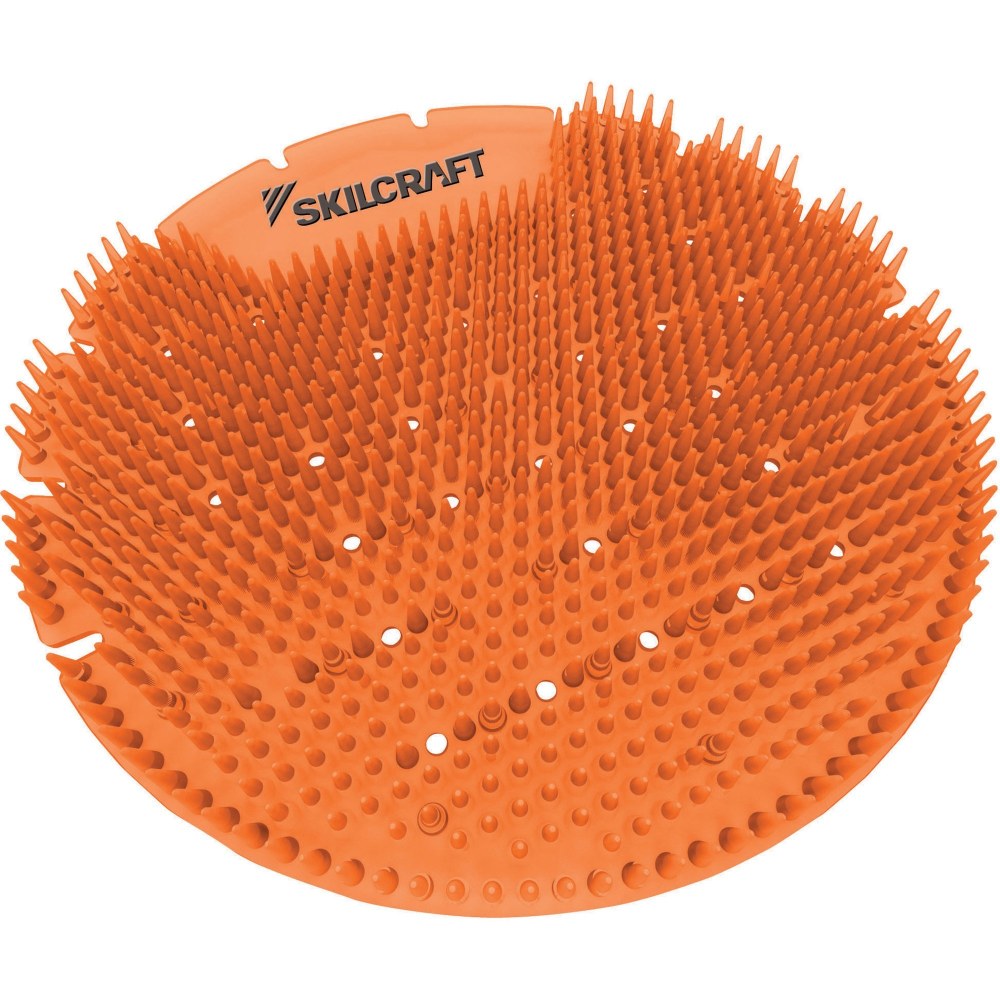 SKILCRAFT Extended Power Deodorizer Urinal Screens, Mango Scent, Orange, Box Of 6 Screens