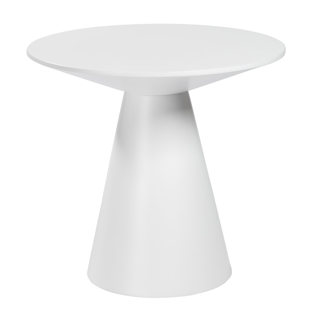 Eurostyle Wesley Round Side Table, 21-1/2inH x 23-1/2inW x 23-1/2inD, Matte White