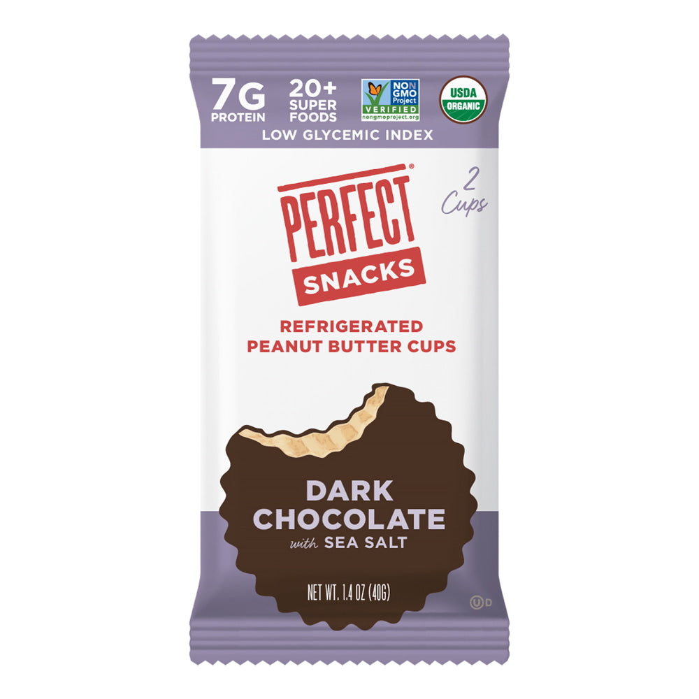 Perfect Snacks Organic Peanut Butter Cups, Dark Chocolate Sea Salt, 1.4 Oz, Pack Of 16 Cups