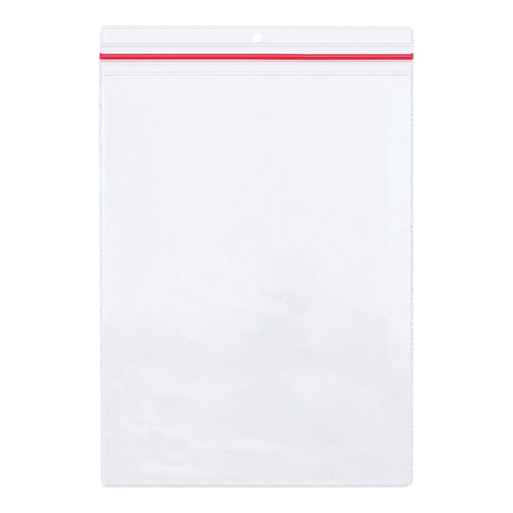 Partners Brand Industrial Zippered Job Ticket Holders, 9in x 12in, Clear, Case Of 15 Holders