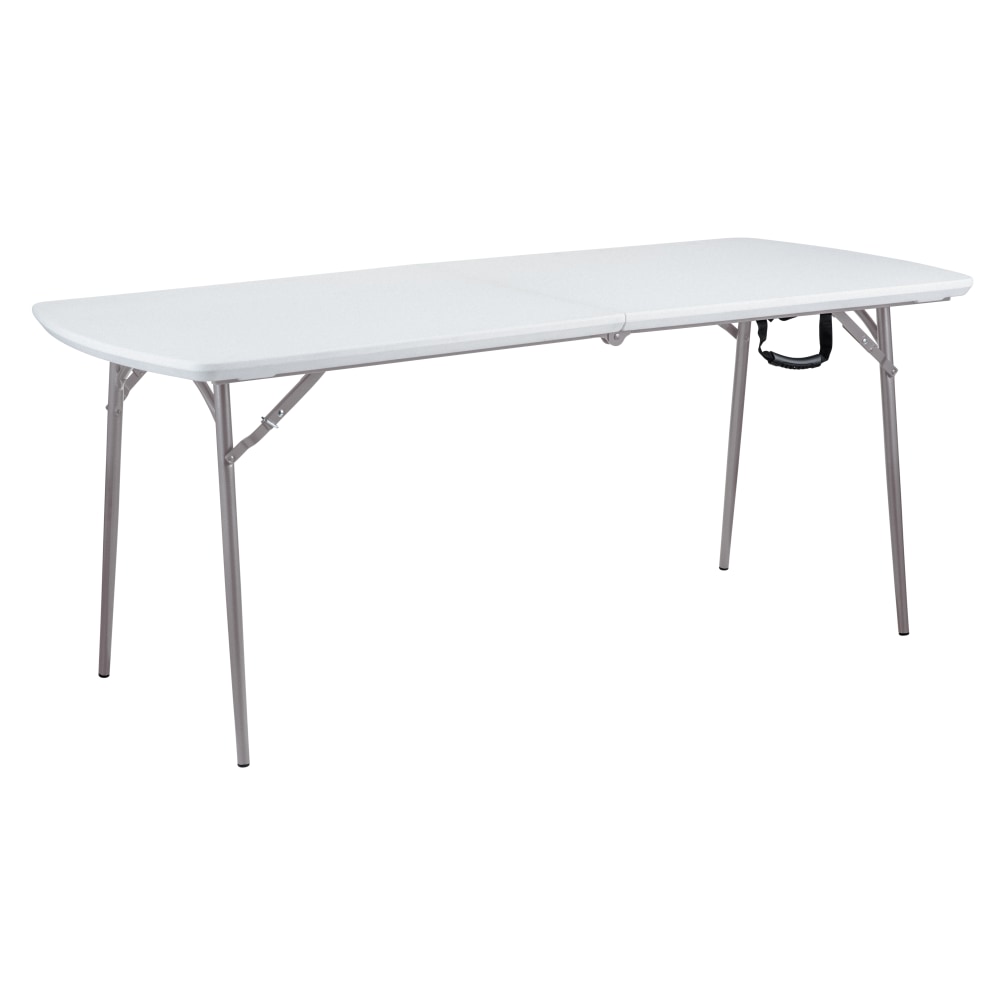 National Public Seating Fold-In-Half Table, 29-1/2inH x 30inW x 72inD, Speckled Gray