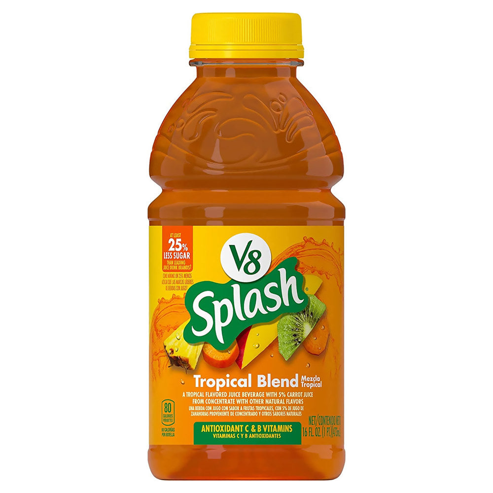 V8 Splash Tropical Blend Juice Drinks, 16 Oz, Case Of 12 Bottles