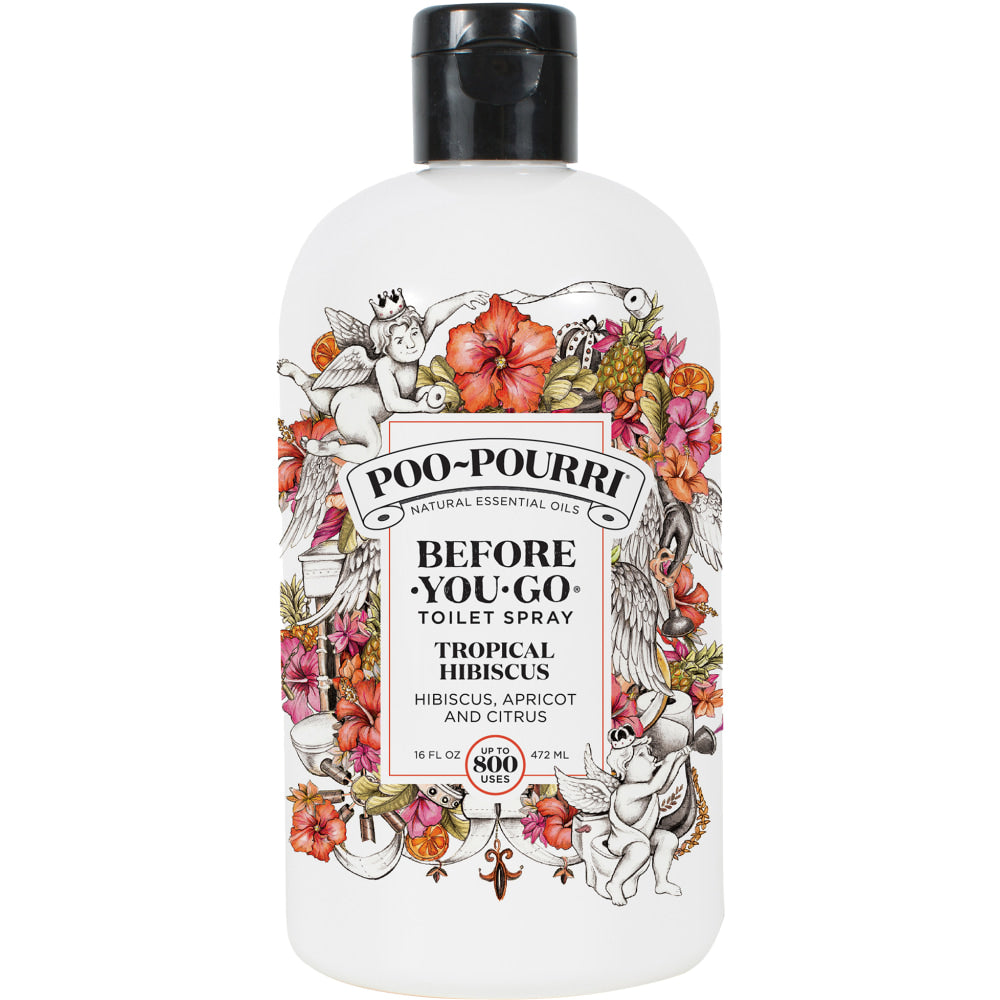 Poo-Pourri Before You Go Toilet Spray, 16 Oz, Tropical Hibiscus, Pack Of 6 Bottles