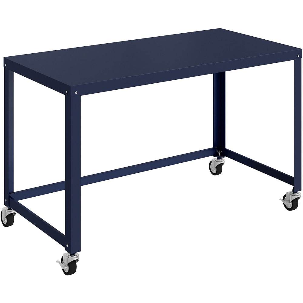 Lorell SOHO Personal Mobile Desk - For - Table TopRectangle Top - 200 lb Capacity - 48in Table Top Length x 24in Table Top Width - 30in Height - Assembly Required - Navy - Steel - 1 Each