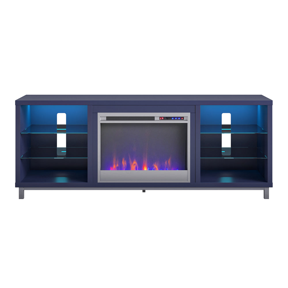 Ameriwood Home Lumina 70in Fireplace TV Stand, Navy