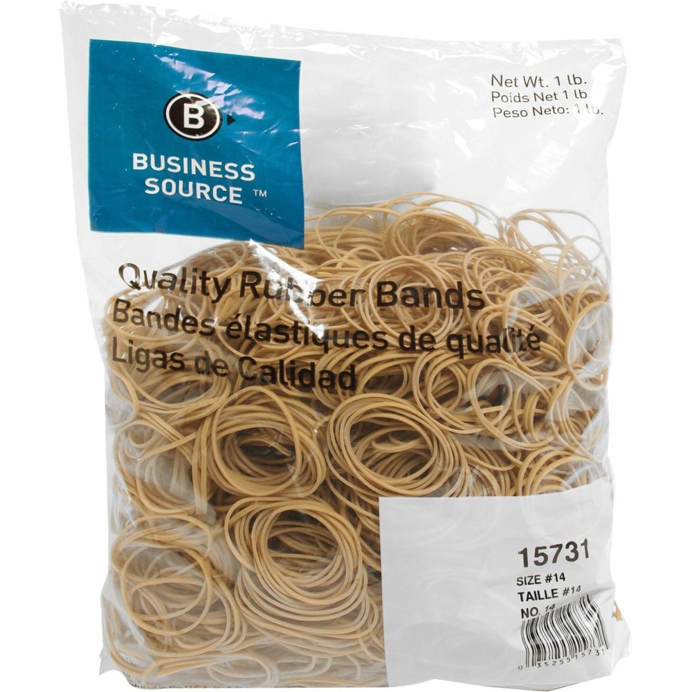Business Source Quality Rubber Bands - Size: #14 - 2in Length x 0.1in Width - Sustainable - 2250 / Pack - Rubber - Crepe