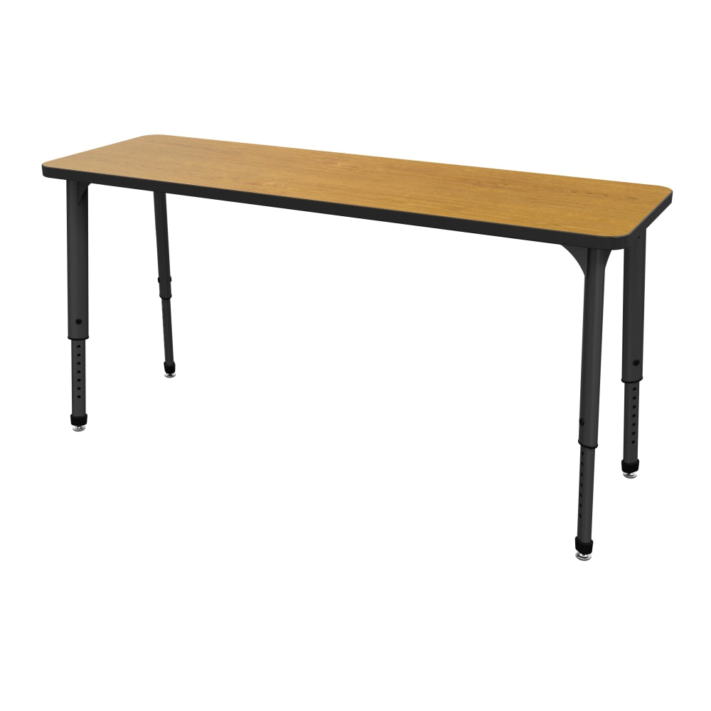 Marco Group Apex Series 2-Student Adjustable 660inW Student Desk, Rectangle, Solar Oak/Black