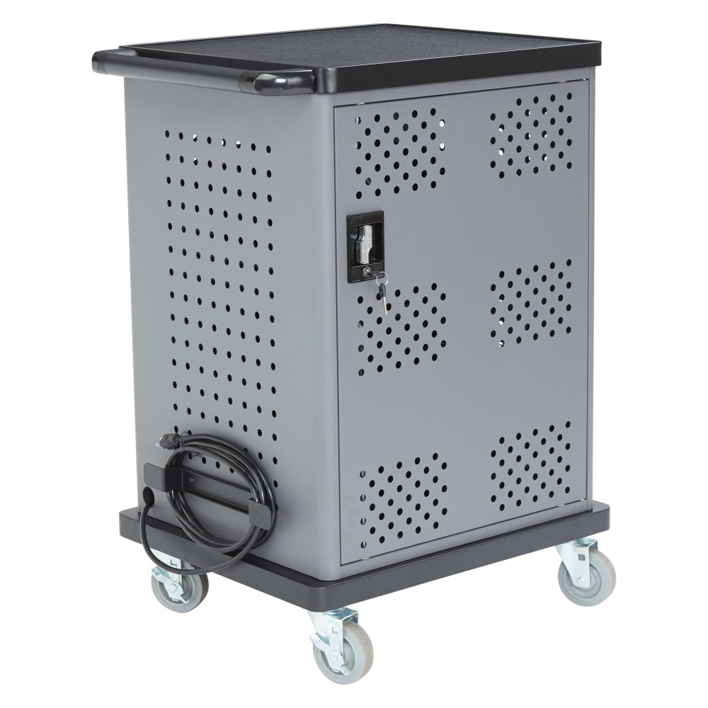 Oklahoma Sound Charging Cart, 38-1/4inH x 28inW x 22inD, Black/Charcoal