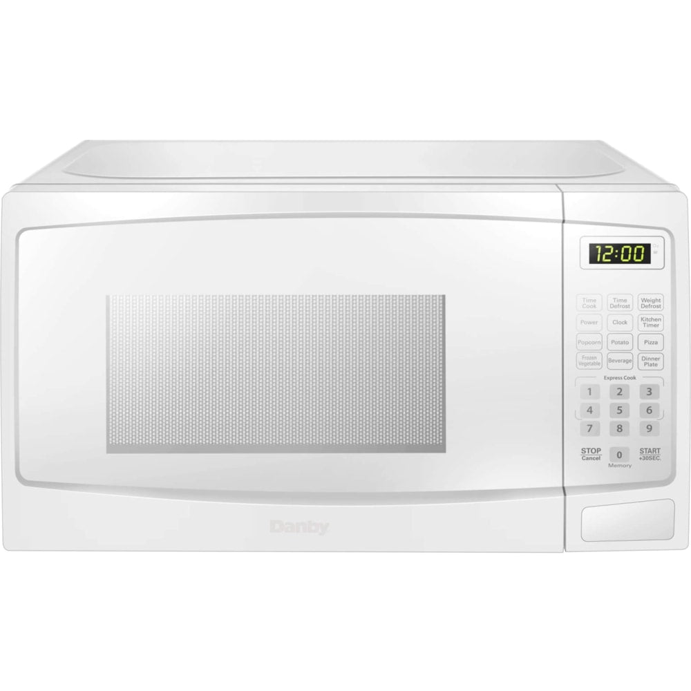 Danby 1.1 cuft White Microwave - 1.1 ft³ Capacity - Microwave - 10 Power Levels - 1000 W Microwave Power - 12.40in Turntable - 120 V AC - 15 A Fuse - Countertop - White
