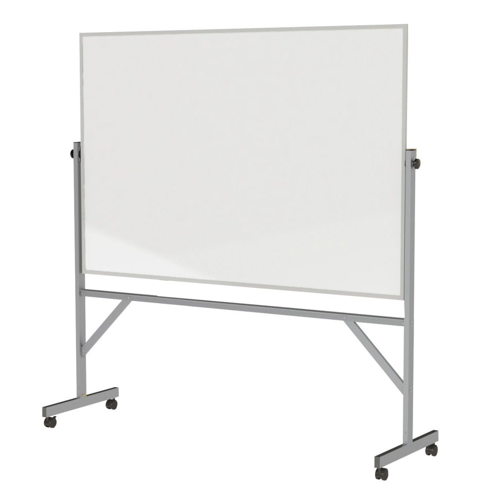 Ghent Reversible Natural Cork/Non-Magnetic Dry-Erase Whiteboard Board, 78 1/8in x 77 1/4in, Silver Aluminum Frame