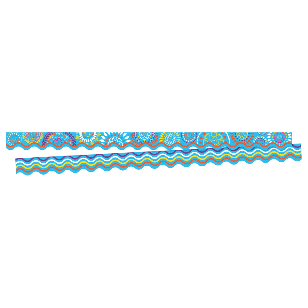 Barker Creek Scalloped-Edge Border Strips, 2 1/4in x 36in, Moroccan Turquoise, Pre-K To College, Pack Of 26