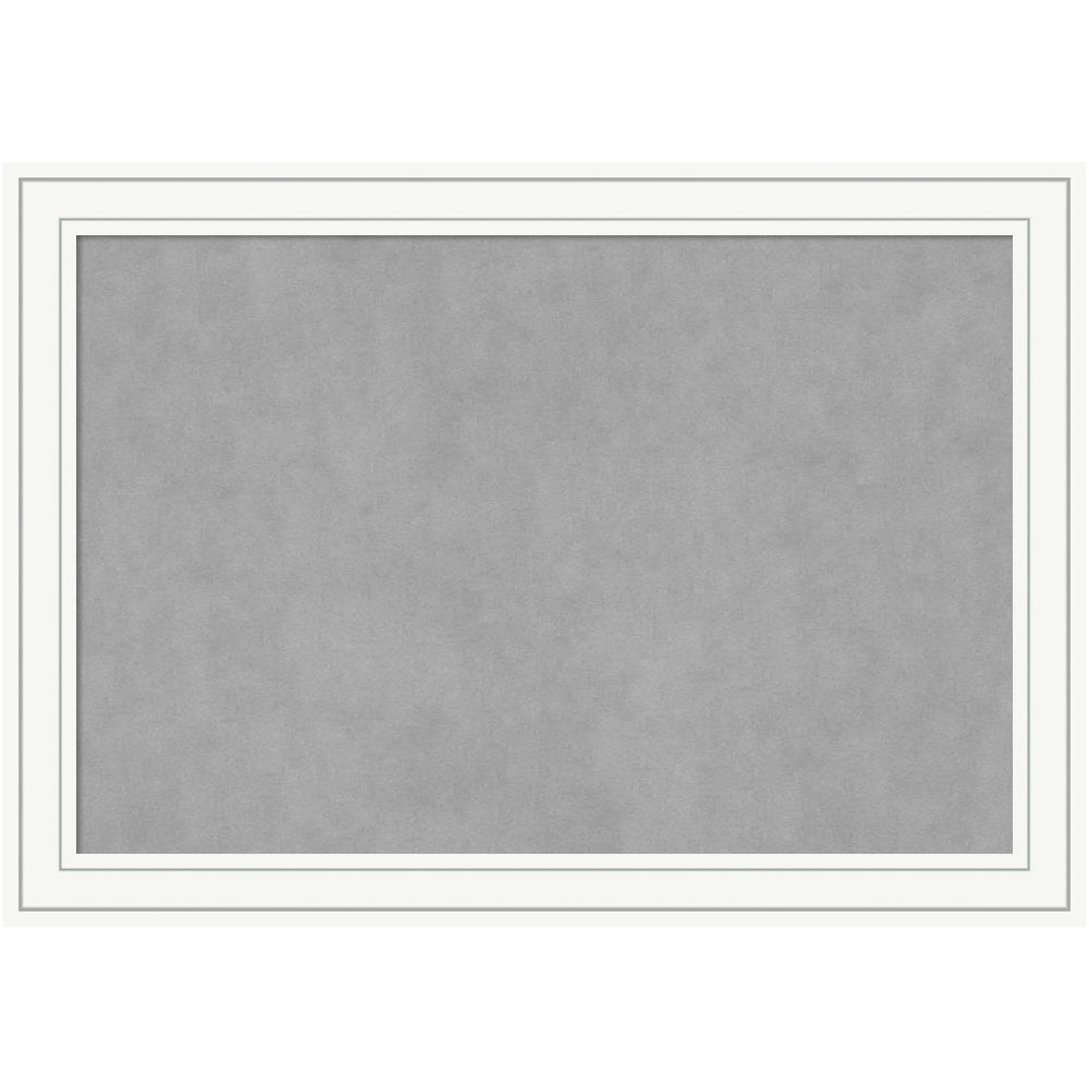Amanti Art Magnetic Bulletin Board, Steel/Aluminum, 41in x 29in, Craftsman White Wood Frame