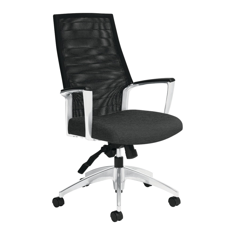Global Accord High-Back Pneumatic Tilter Chair, Gray/Aluminum