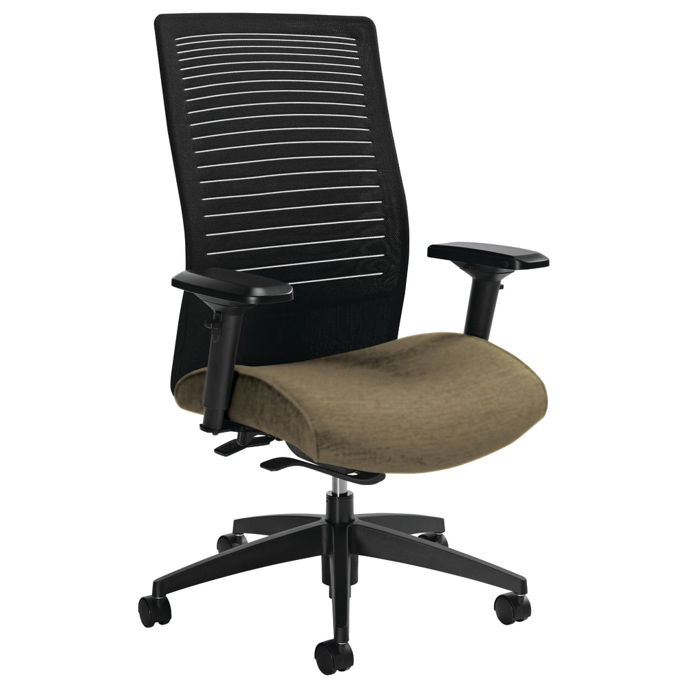 Global Loover High-Back Weight-Sensing Synchro Chair, 42inH x 25 1/2inW x 24inD, Beach Day/Black